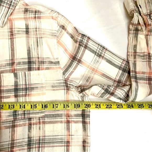 Care Bears Graphic Bleached Plaid Button Front Long Sleeve Flannel Shirt- XS - Picture 7 of 11